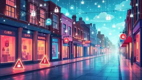 Uk shopping street cyber risk retailers digital locks warning signs