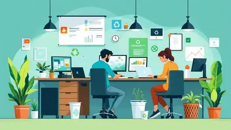 Office it department professionals managing laptops desktops monitors sustainability