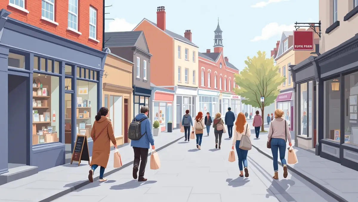 Uk street small independent shops cautious shoppers careful spending