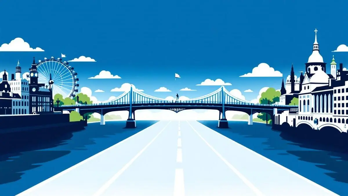 Four bridges merging into unity london dublin landmarks collaboration