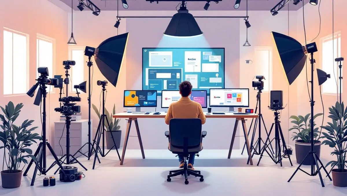 Modern photography studio digital production minimalist creative space