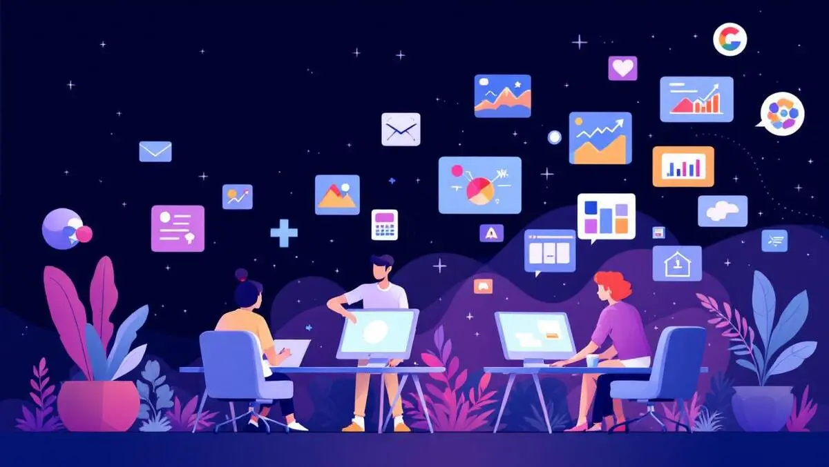 Marketing professionals collaborating digital content creation ai tools