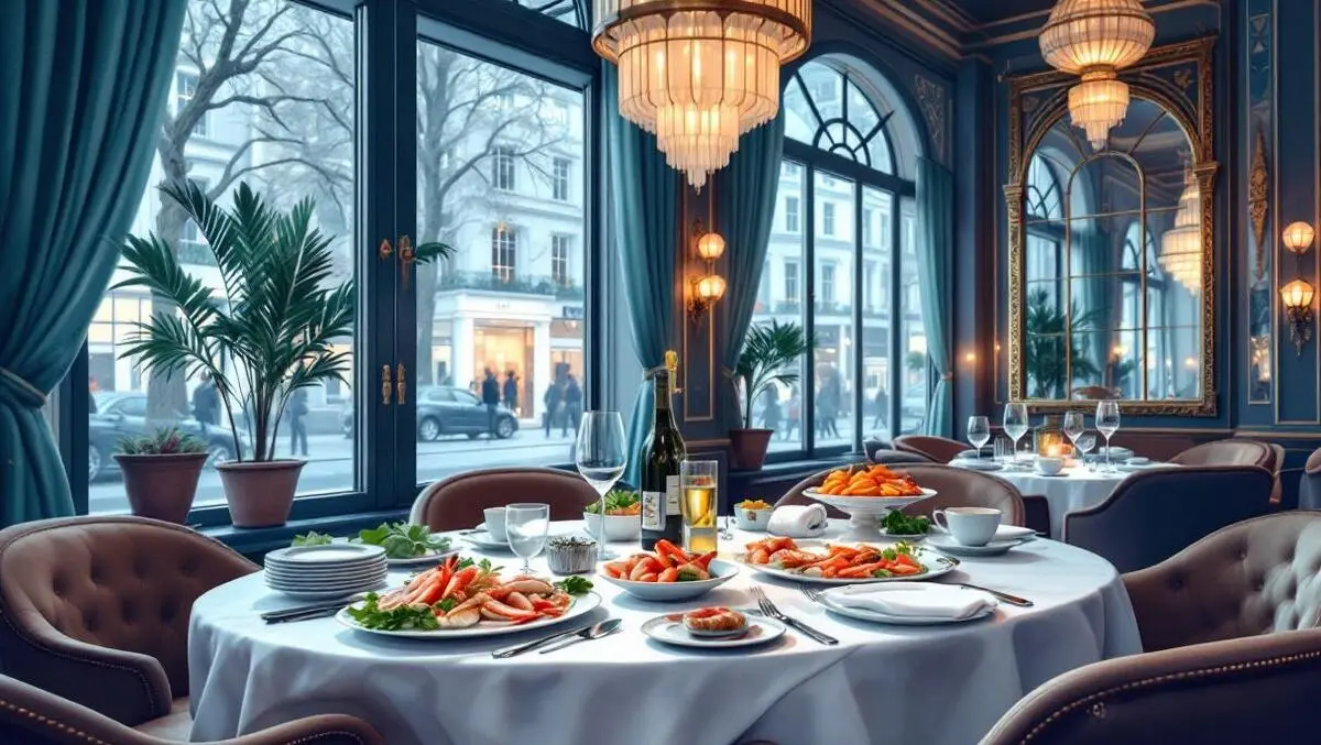 Elegant seafood restaurant interior luxurious dining london scene