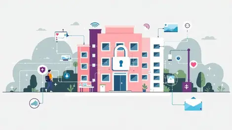 Hospital building digital padlock cybersecurity medical devices networks