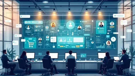 Modern retail control room ai dashboards online shopping cs marketing