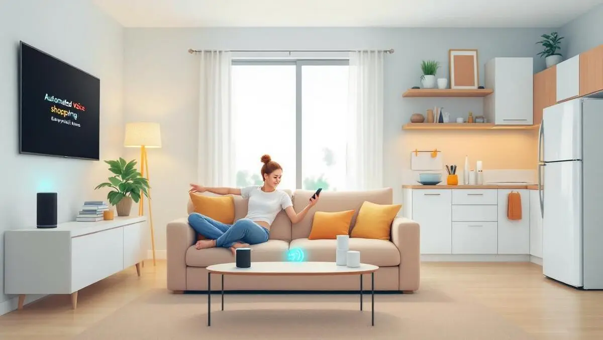 Modern living room voice shopping smart devices product returns