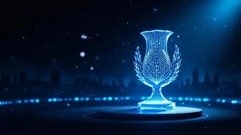 Glass thistle trophy circuit board ai cloud awards edinburgh skyline