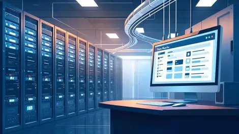 Modern datacenter tape libraries racks browser backup interface