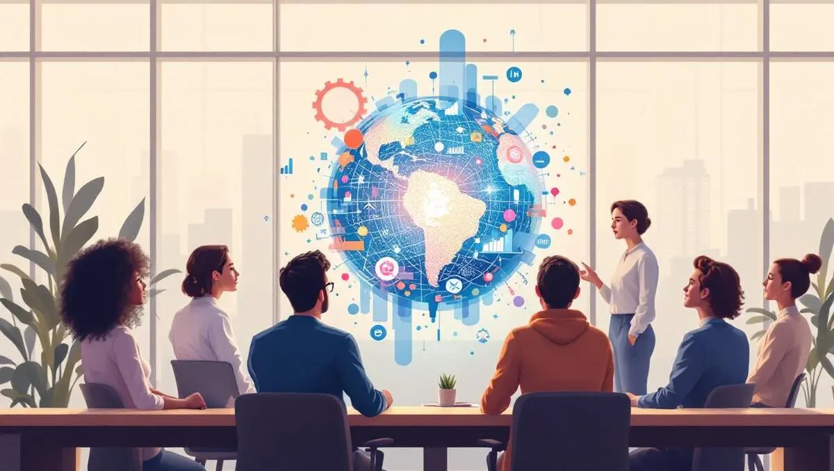 Ai marketing team around transparent data globe audience insights