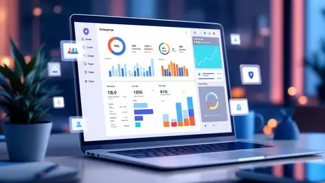 Enterprise dashboard laptop cost usage roi metrics teams security