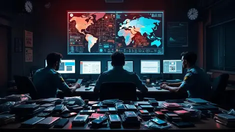 Indian cybercrime control room kerala police evidence night scene