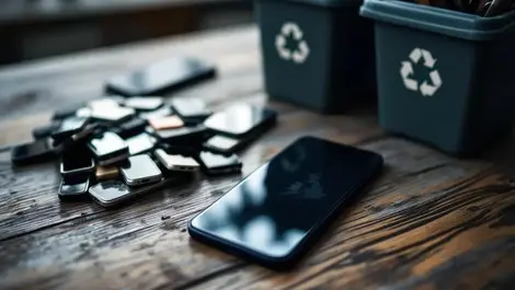 Used smartphone pile vs modern phone uk reflection e waste focus