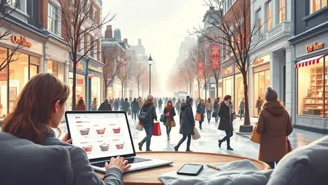 Uk high street blending into home interior online shopping scene