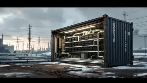 Modular gpu data center container liquid cooled industrial site