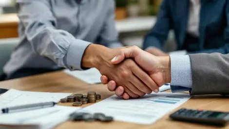 Uk small business owner handshake finance manager cashflow 51